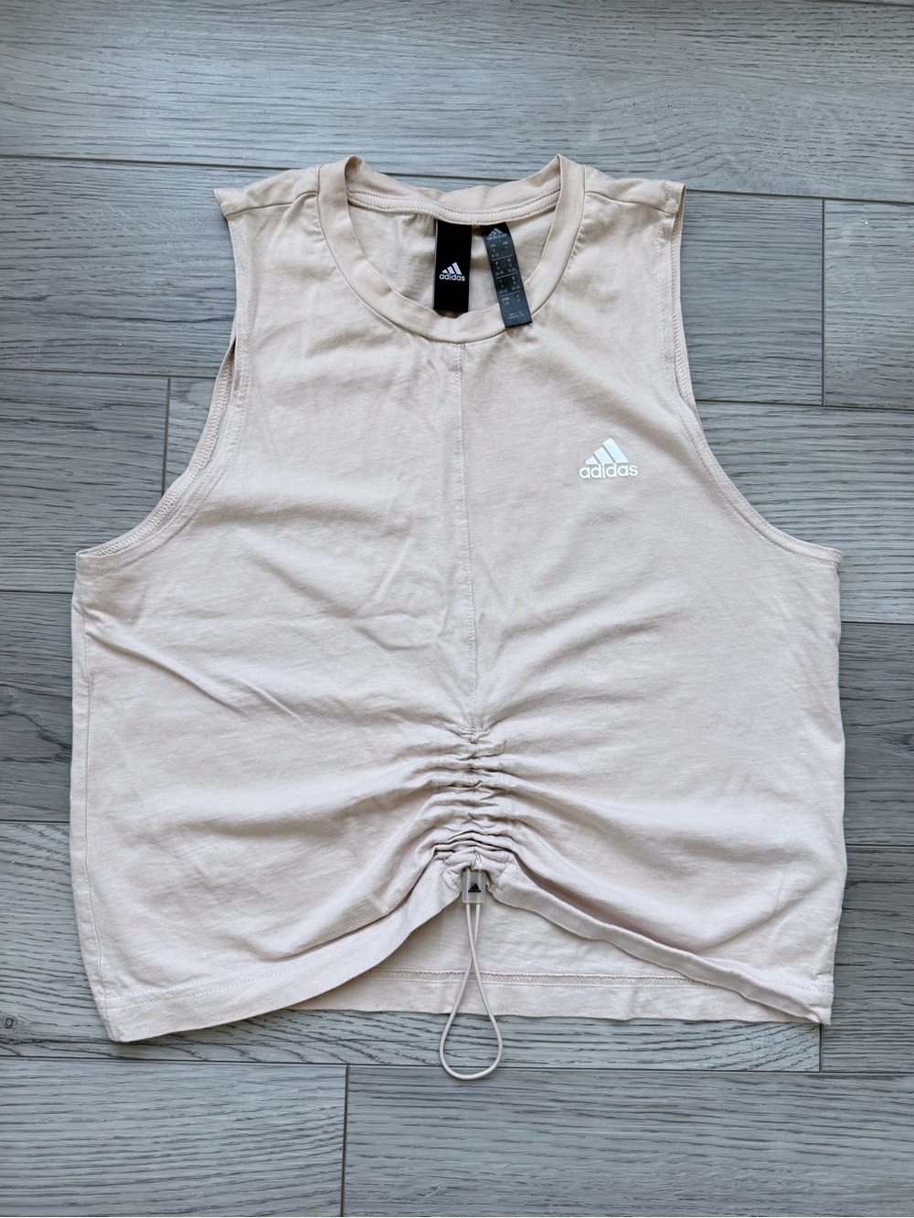 Adidas Women's Light Blush Ruched Tank Top - active wear size small